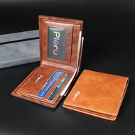 [Cc wallet] Men Wallets Soft Leather Foldable Money Purse Short Wallets Billfold Men 39;s Thin Wallet with Credit Card Holder Zipper Wallet