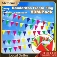 80Meter Colorful Fiesta Flag Plastic Triangle Flags Party Decorations irthday Wedding Festival