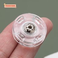 PEONYTWO 10Pcs Fastener, Transparent Round Snap Button, Acrylic Invisible DIY Snap Fastener