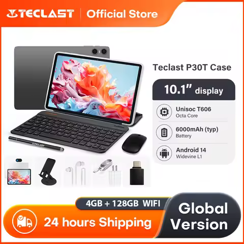 Teclast P30T Case Tablet 10.1" Dispaly Unisoc T606 8 Cores 4GB (+8GB Virtual) 128GB 6000mAh Battery
