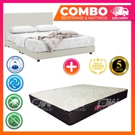 [ FREE 1 X RM99 KING KOIL PILLOW ]  [Combo Set] White Divan Bed with 8-inch Queen Size Mattress(Bed + Mattress Set)