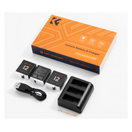K&F Gopro Hero 12/11/10/9 LED charger compatible + battery