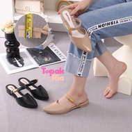 Tapakria Women's Work Shoes Glossy Luxury Imported Contemporary Flat Shoes Jelly Balance Rubber Sand