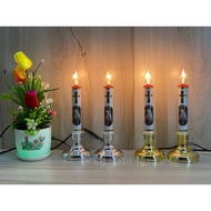 2 Catholic cross altar lamps - 220V electric candle lamp, 25cm high Catholic altar