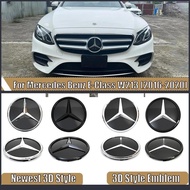 Silver Newest 3D Front Grille Star Emblem For Mercedes Benz E-Class W213 2016-20 E200 E250 E300 E350