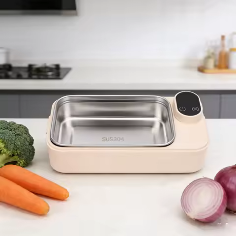 Electric Lunch Box 304 Stainless Steel Digital Display Rechargeable Quick Heated Lunch Box for Offic