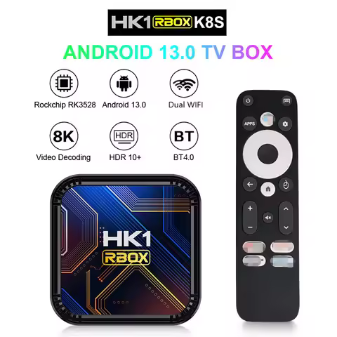 HK1RBOX K8S Smart TV Box Android 13 OS RK3528 8K HDR 10+ Dual Wifi Android TV Box Media Player Set T