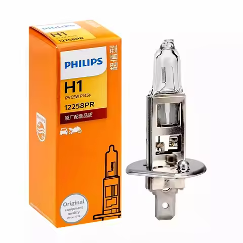 Philips Vision H1 12V 55W P14.5S Original Car Halogen Headlight 3200K Standard Auto Replace Genuine 