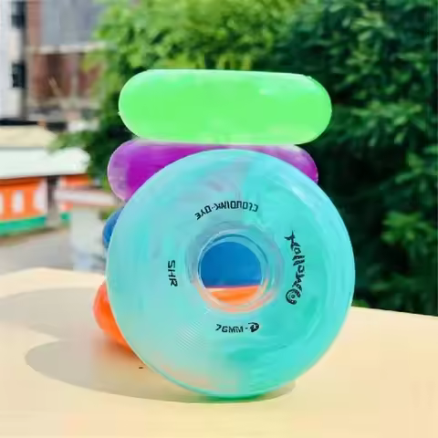 85A High Rebound Slalom Wheel With 72mm 76mm 80mm Half Transparent Fashion FSK Skates Wheels for SEB