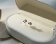 細緻玫瑰花耳環 925純銀鍍白k 玫瑰耳環