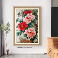 Peony embroidered painting MN0396, size 50 x 68 cm