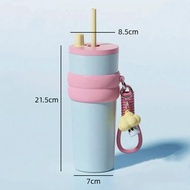 【Onda】แก้วเก็บความเย็น 316 สแตนเลส แก้วกาแฟ ถ้วยน้ำความ ขนาดจุขนาดใหญ่ 710 มล พร้อมหลอด