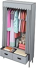 Portable Wardrobe Closets 28-inch Wide Freestanding Closet Organizer with Closed Zipper and Drawer -