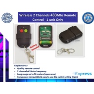 Autogate Door Wireless Remote Control 2 Channel 433Mhz DIP Switch Auto Gate Controller (Battery included)