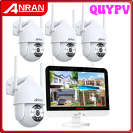 5MP QUYPV ANRAN กล้องวงจรปิดระบบกล้องวงจรปิด13นิ้วระบบ IP ไร้สาย8CH ชุด NVR 2.4Ghz Wifi ชุดอุปกรณ์ความปลอดภัยสัญญาณเสียงสีเต็มรูปแบบ APITV การมองเห็นได้ในเวลากลางคืน