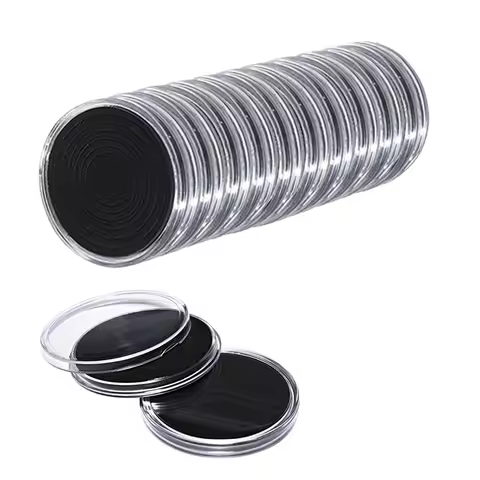 Translucent Coin Storage Box with 20 Capsules and Adjustable Seals for 17mm 20.5mm 25mm 27mm 30mm 35
