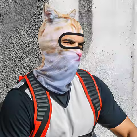 Ice Silk Balaclava Sheisty Face Mask Halloween Cat Dog Balaclava Cover Realistic Animal Face Mask Fo