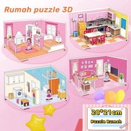 3D puzzle house/puzzle house 3D Puzzle Diy Children's Toys Educational toys Jigsaw puzzle Small Jigs