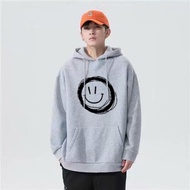 CPEIC 【M-8XL】Plus Size Hoodie with Smiley Face Print Pattern Korean Pop Style High Quality Loose Fas
