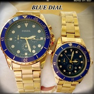 Best Buy Sale! Fossil with Calendar display Rotating Bezel couple watch with Modern clasp lock