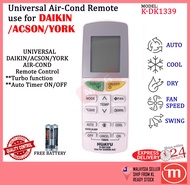 DAIKIN / YORK AIR COND AIR CONDITIONER REMOTE CONTROL MULTI REPLACEMENT HUAYU (K-DK1339) AIRCOND