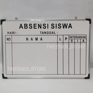Terlaris [Uk.40x60] Papan Tulis Absensi Siswa Harian Kelas Sekolah| Whiteboard | Papan Absen Kecil