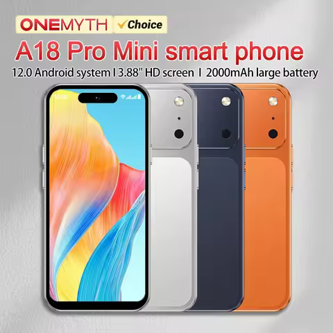 ONEMYTH A18 Pro 3.88" Full Screen Mini Smartphone 4G LTE 2GB RAM 16GB ROM Android 12 Dual SIM Standb