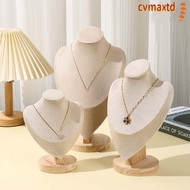ICVMAX Necklace Display Rack, Wooden Suede Jewelry Storage Rack,  Show  Display Model Necklace