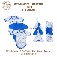 Baby Jumper Set + Sartaki + Newborn Hat 0-4 Months SNI Soft