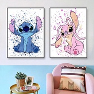 Tranh'sơn dầu không khung Stitch Canvas treo phòng ngủ, nền ghế sofa, tranh trang trí phòng khách