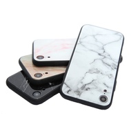 iPhone Marble Tempered Glass Case Scratch-Resistant TPU Soft Edge Protective Apple Phone For iX/XS/X