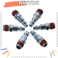 NIUYOU 10-Pack 1/4'' Pneumatic Plugs, 1/4 inch Iron NPT Male Industrial Air Plug, Air Hose Repair Plug Kit Air Hose Fitting I/M/D Type Air Coupler