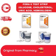 FORA 6 Test Strips (Glucose, Cholesterol, Uric Acid, Hemoglobin)