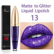 Pudaier Shimmer Black Lip Gloss Colors Cosmetic Waterproof Pigment Blue Shining Glitter Liquid Lipstick Makeup Cosmetic Kit