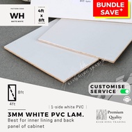 3mm white PVC 1-side laminated plywood (4ft x 8ft) DIY board | timber | Papan Perabot | Kiam Hing