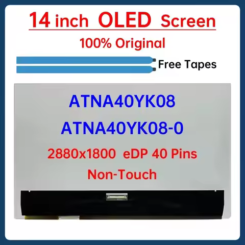 14" Laptop LCD OLED Screen ATNA40YK08 ATNA40YK08-0 For Lenovo ThinkBook 14p G3 ARH Display Matrix Pa