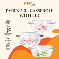 Pyrex 2.0L Casserole With Lid | Made in USA | IFMAL | Ready Stock Cookware Periuk Hidang