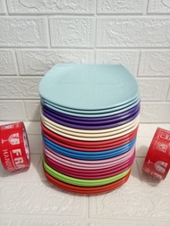 PIRING KECIL UK.19CM  1.LUSIN / 12 .PCS PIRING SEMI MELAMIN TEBAL KOTAK NO1107 DINNER 19CM PIRING SA