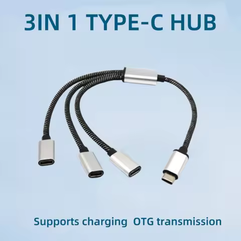 USB C Hub 3-Port Type C Splitter High Speed Data Transmission OTG Adapter For Computer Xiaomi MacBoo