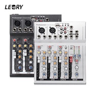 LEORY Mini Digital Karaoke Microphone Amplifier Mixing Audio Sound Mixer Console 4 Channel Built in