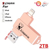 2TB 1TB USB3.0 4-in-1 OTG Flash Drive Metal Waterproof High Speed 512GB 256GB 128GB USB Hanging Driv