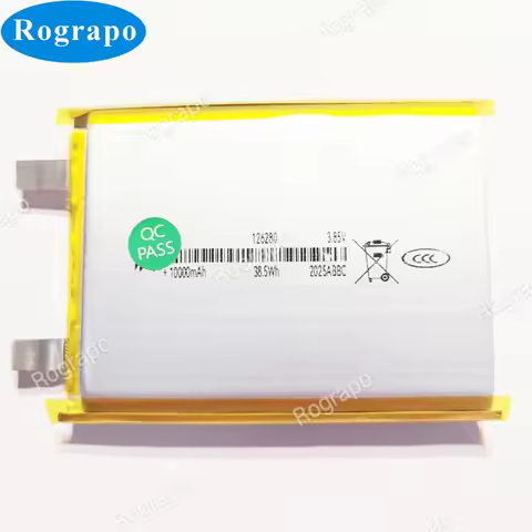 New 3.8V Max 4.4V 10000mAh 126280 Li-Polymer Battery Cell for Romoss Power Bank DIY Weld Install Siz