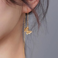 Anting Titanium Wanita Kupukupu Juntai Gold Rosegold Original Fashion Wanita Anti Karat Tidak Luntur