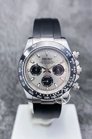 【定制】Seiko Mod Quartz Chronograph Watch 40mm 白金款灰面膠帶地通拿 精工改裝石英計時鋼錶