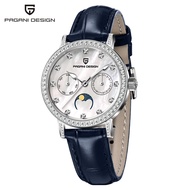 [Original] PAGANI DESIGN Women Quartz Watch 33mm Dial Stainless Steel Moon Phase Diamond 100M Water 