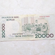 Uang Kertas Lama Indonesia 20.000 Rupiah 1998 Seri VVV...20.