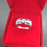 Jewelrythai แหวนเพชร แหวนเกลี้ยง แหวนเงินแท้ 92.5% ชุบทองคำขาว แหวนเงิน 925 แหวนเพชร CZ แหวนเพชรเม็ด