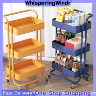 WhisperingWindr High Quality 3Tier Trolly with handle home Trolly storage Multifunction Storage Trolley Rack Office Shelves Home