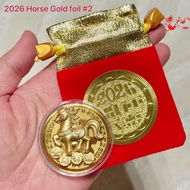 2026 Wealth Horse Fortune Lucky Coin Gold Foil New Year Gift Free Lucky Bag perfect 168