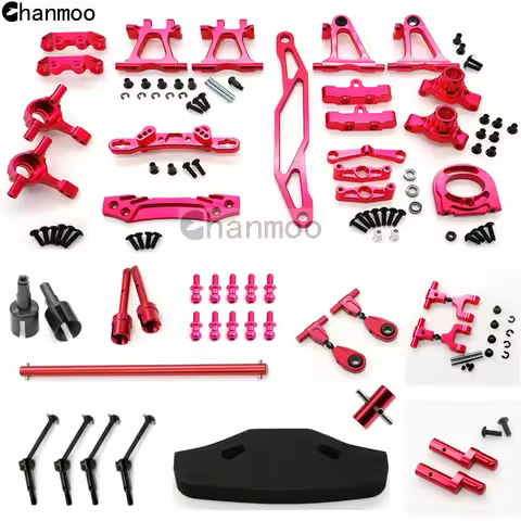 TT02 Modification Accessory Kit Metal Swing Arm Steering Cup CVD Bumper Motor Base for 1/10 RC Car T